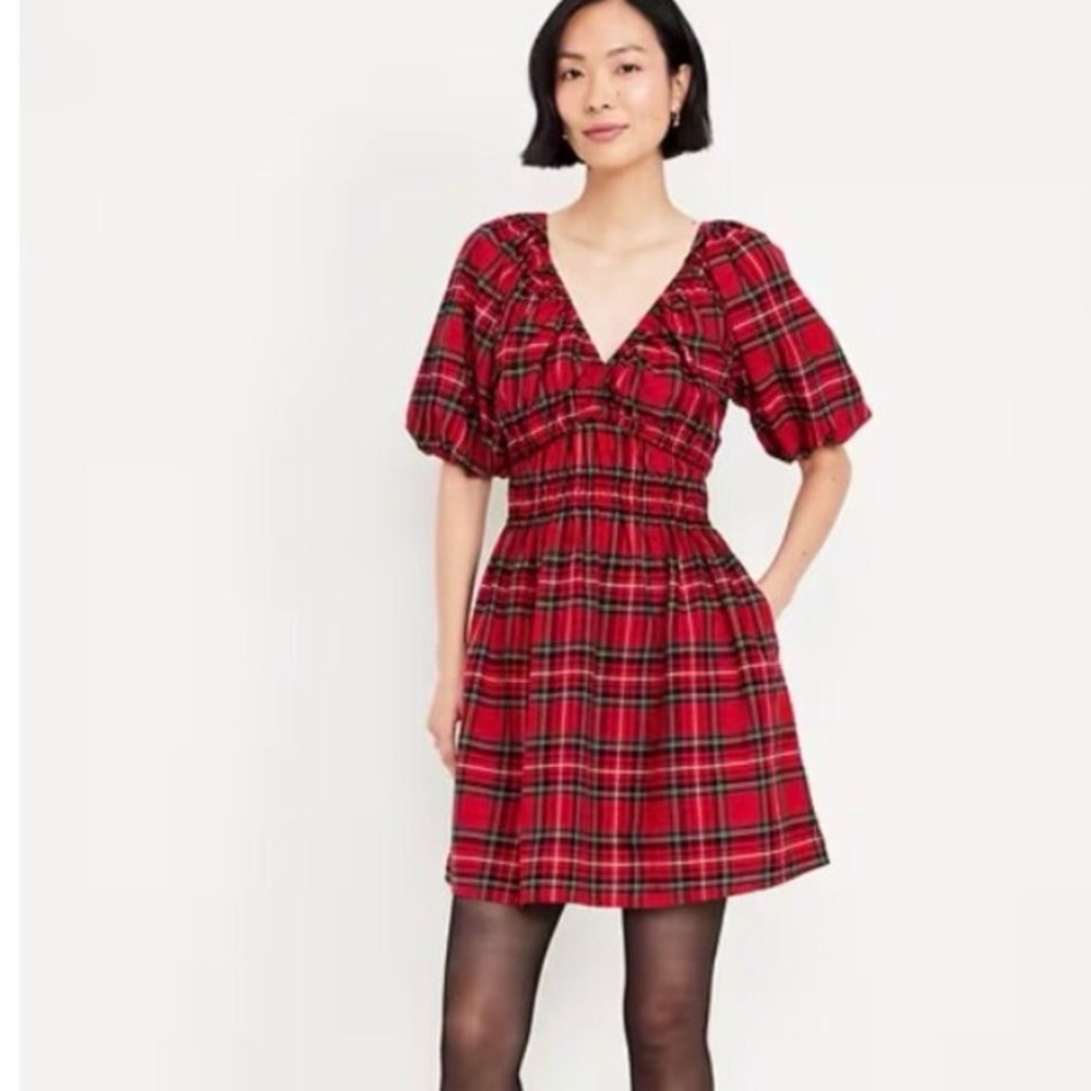 Old Navy Red Plaid  Dress